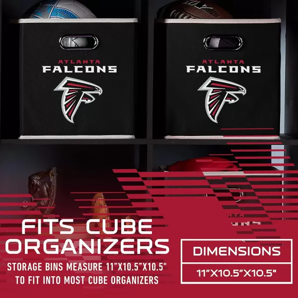 Franklin Sports NFL Storage Bins  Collapsible Cube Container  Storage Basket  NFL Office Bedroom  Living Room Dcor  11quotx11quotAtlanta Falcons