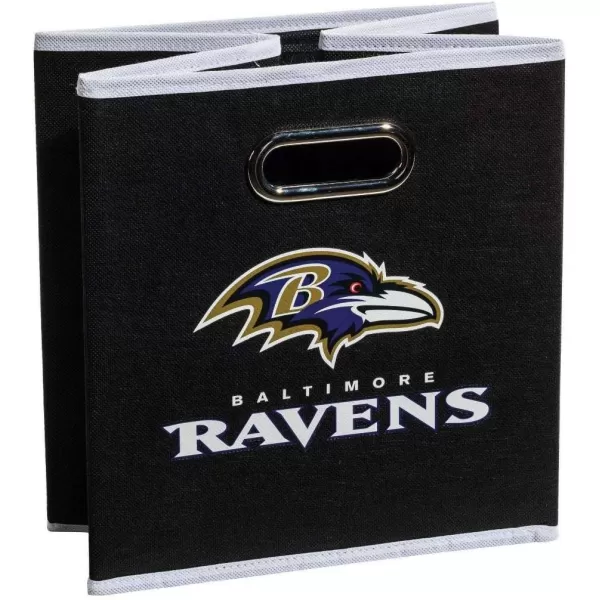 Franklin Sports NFL Storage Bins  Collapsible Cube Container  Storage Basket  NFL Office Bedroom  Living Room Dcor  11quotx11quotBaltimore Ravens