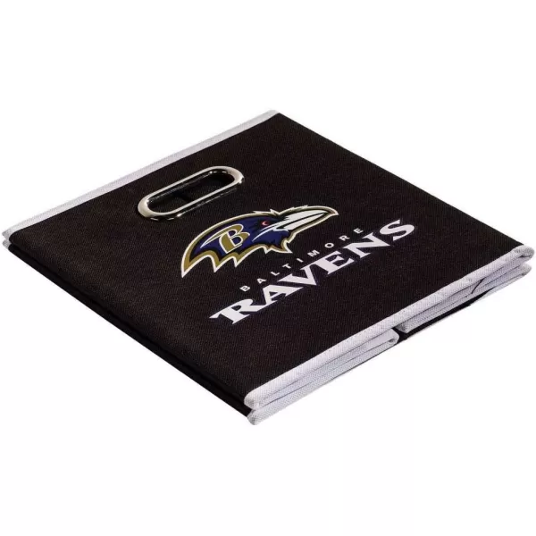 Franklin Sports NFL Storage Bins  Collapsible Cube Container  Storage Basket  NFL Office Bedroom  Living Room Dcor  11quotx11quotBaltimore Ravens