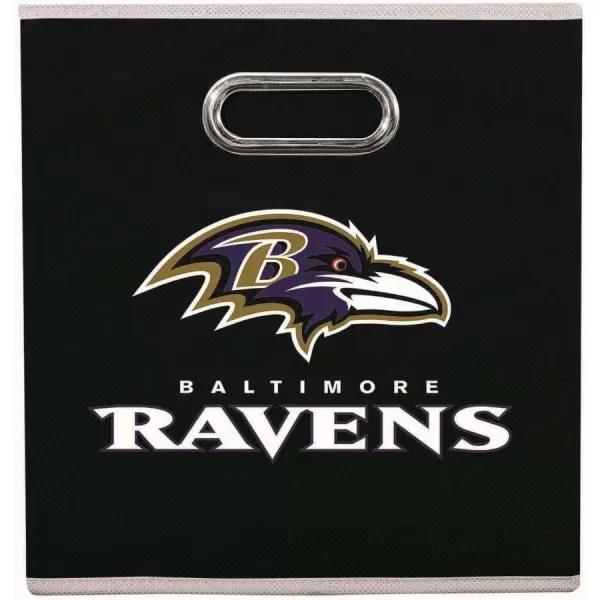 Franklin Sports NFL Storage Bins  Collapsible Cube Container  Storage Basket  NFL Office Bedroom  Living Room Dcor  11quotx11quotBaltimore Ravens
