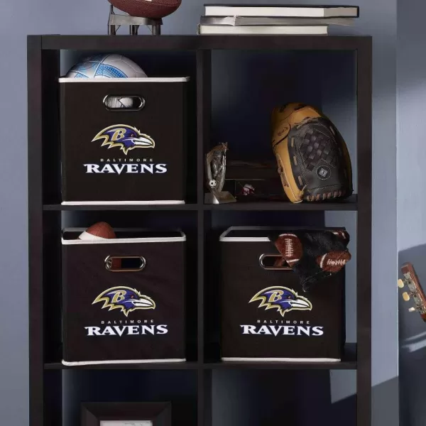 Franklin Sports NFL Storage Bins  Collapsible Cube Container  Storage Basket  NFL Office Bedroom  Living Room Dcor  11quotx11quotBaltimore Ravens