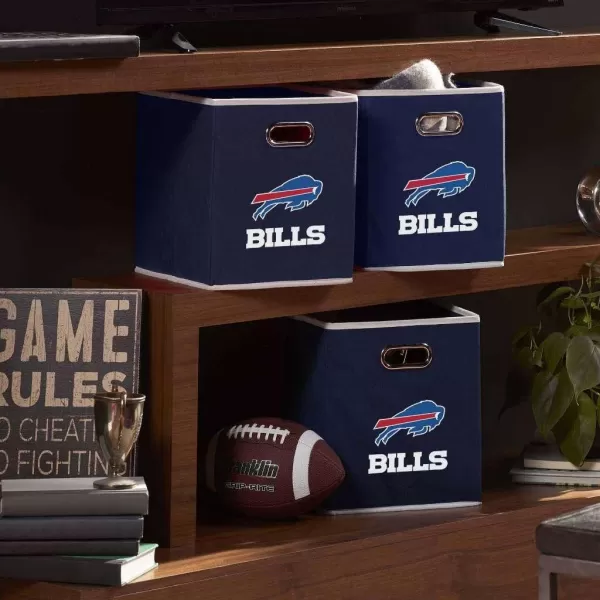 Franklin Sports NFL Storage Bins  Collapsible Cube Container  Storage Basket  NFL Office Bedroom  Living Room Dcor  11quotx11quotBuffalo Bills