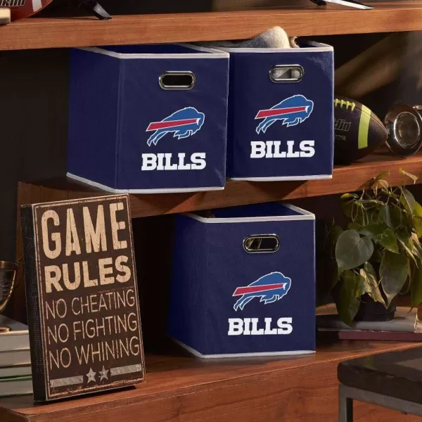 Franklin Sports NFL Storage Bins  Collapsible Cube Container  Storage Basket  NFL Office Bedroom  Living Room Dcor  11quotx11quotBuffalo Bills