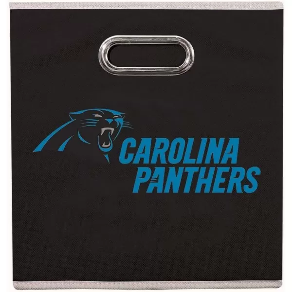 Franklin Sports NFL Storage Bins  Collapsible Cube Container  Storage Basket  NFL Office Bedroom  Living Room Dcor  11quotx11quotCarolina Panthers