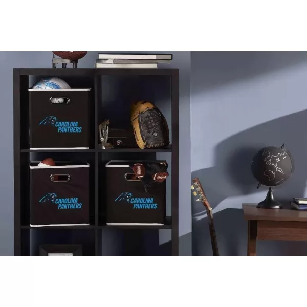 Franklin Sports NFL Storage Bins  Collapsible Cube Container  Storage Basket  NFL Office Bedroom  Living Room Dcor  11quotx11quotCarolina Panthers