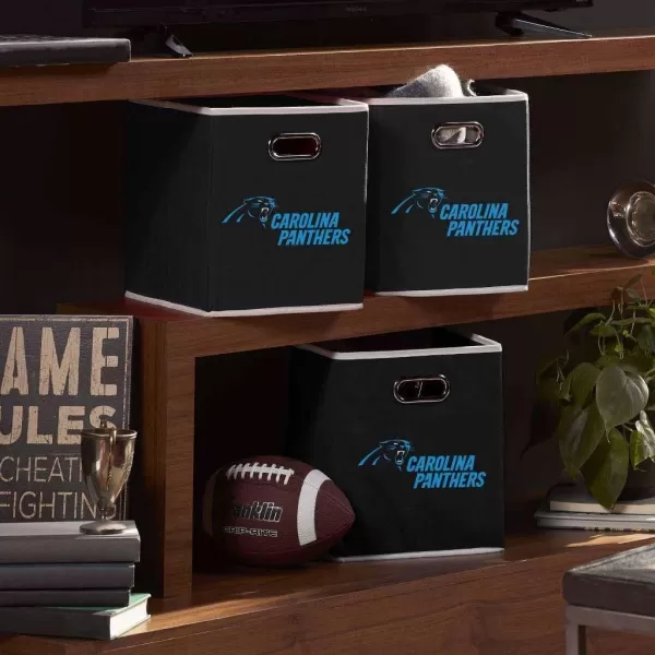 Franklin Sports NFL Storage Bins  Collapsible Cube Container  Storage Basket  NFL Office Bedroom  Living Room Dcor  11quotx11quotCarolina Panthers