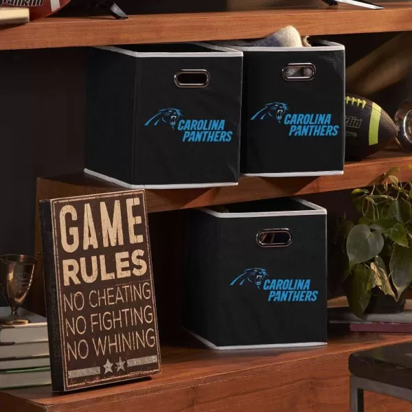 Franklin Sports NFL Storage Bins  Collapsible Cube Container  Storage Basket  NFL Office Bedroom  Living Room Dcor  11quotx11quotCarolina Panthers