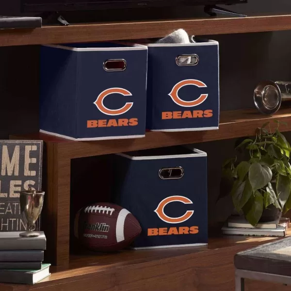 Franklin Sports NFL Storage Bins  Collapsible Cube Container  Storage Basket  NFL Office Bedroom  Living Room Dcor  11quotx11quotChicago Bears