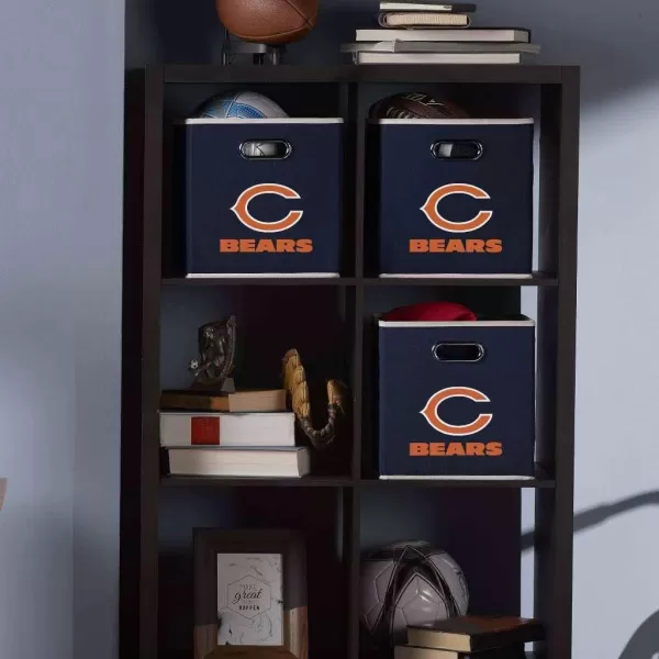 Franklin Sports NFL Storage Bins  Collapsible Cube Container  Storage Basket  NFL Office Bedroom  Living Room Dcor  11quotx11quotChicago Bears