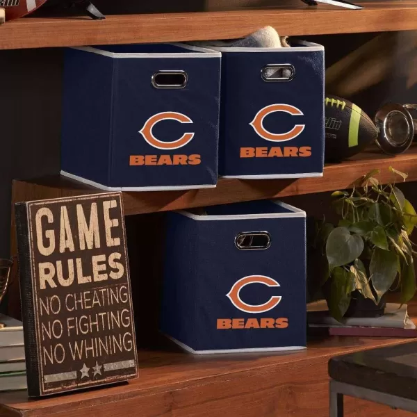 Franklin Sports NFL Storage Bins  Collapsible Cube Container  Storage Basket  NFL Office Bedroom  Living Room Dcor  11quotx11quotChicago Bears