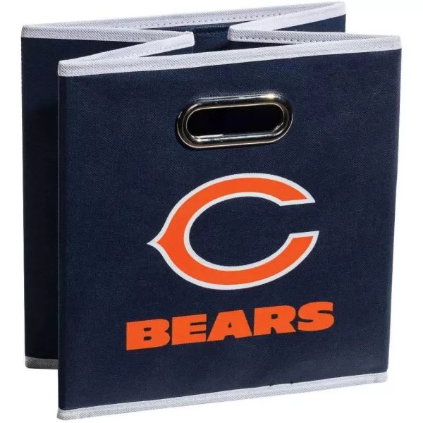 Franklin Sports NFL Storage Bins  Collapsible Cube Container  Storage Basket  NFL Office Bedroom  Living Room Dcor  11quotx11quotChicago Bears