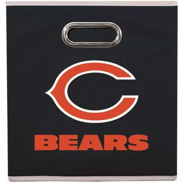Franklin Sports NFL Storage Bins  Collapsible Cube Container  Storage Basket  NFL Office Bedroom  Living Room Dcor  11quotx11quotChicago Bears