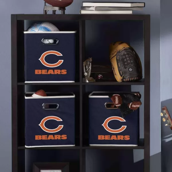 Franklin Sports NFL Storage Bins  Collapsible Cube Container  Storage Basket  NFL Office Bedroom  Living Room Dcor  11quotx11quotChicago Bears