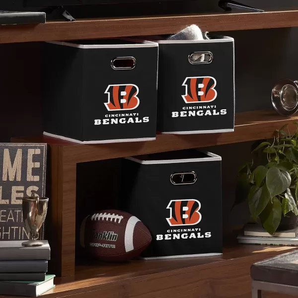 Franklin Sports NFL Storage Bins  Collapsible Cube Container  Storage Basket  NFL Office Bedroom  Living Room Dcor  11quotx11quotCincinnati Bengals