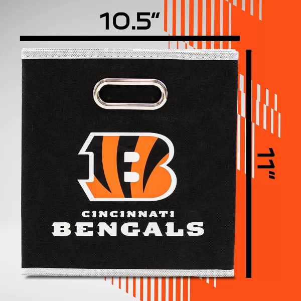 Franklin Sports NFL Storage Bins  Collapsible Cube Container  Storage Basket  NFL Office Bedroom  Living Room Dcor  11quotx11quotCincinnati Bengals