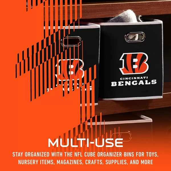 Franklin Sports NFL Storage Bins  Collapsible Cube Container  Storage Basket  NFL Office Bedroom  Living Room Dcor  11quotx11quotCincinnati Bengals
