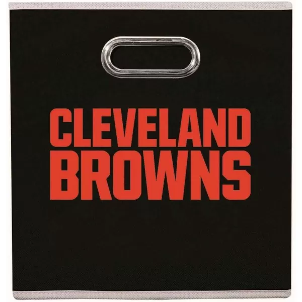 Franklin Sports NFL Storage Bins  Collapsible Cube Container  Storage Basket  NFL Office Bedroom  Living Room Dcor  11quotx11quotCleveland Browns