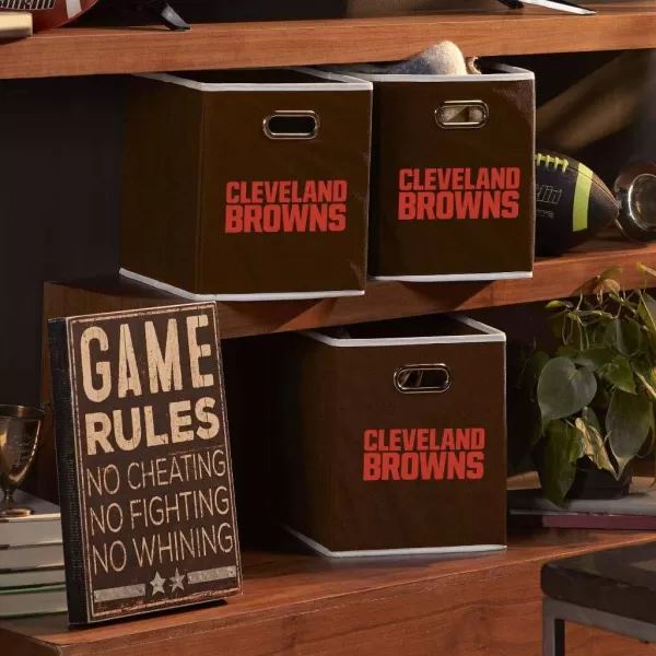 Franklin Sports NFL Storage Bins  Collapsible Cube Container  Storage Basket  NFL Office Bedroom  Living Room Dcor  11quotx11quotCleveland Browns