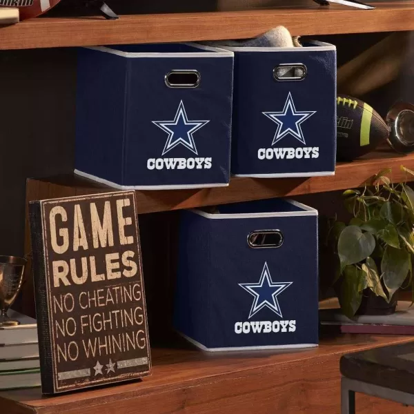 Franklin Sports NFL Storage Bins  Collapsible Cube Container  Storage Basket  NFL Office Bedroom  Living Room Dcor  11quotx11quotDallas Cowboys