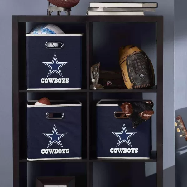 Franklin Sports NFL Storage Bins  Collapsible Cube Container  Storage Basket  NFL Office Bedroom  Living Room Dcor  11quotx11quotDallas Cowboys