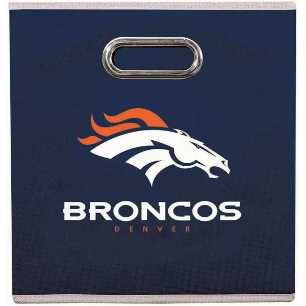 Franklin Sports NFL Storage Bins  Collapsible Cube Container  Storage Basket  NFL Office Bedroom  Living Room Dcor  11quotx11quotDenver Broncos