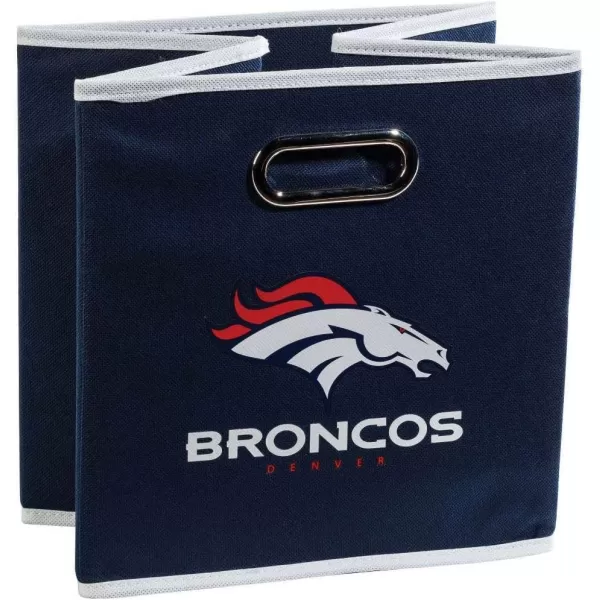 Franklin Sports NFL Storage Bins  Collapsible Cube Container  Storage Basket  NFL Office Bedroom  Living Room Dcor  11quotx11quotDenver Broncos