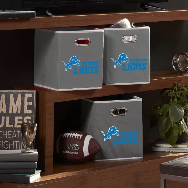 Franklin Sports NFL Storage Bins  Collapsible Cube Container  Storage Basket  NFL Office Bedroom  Living Room Dcor  11quotx11quotDetroit Lions