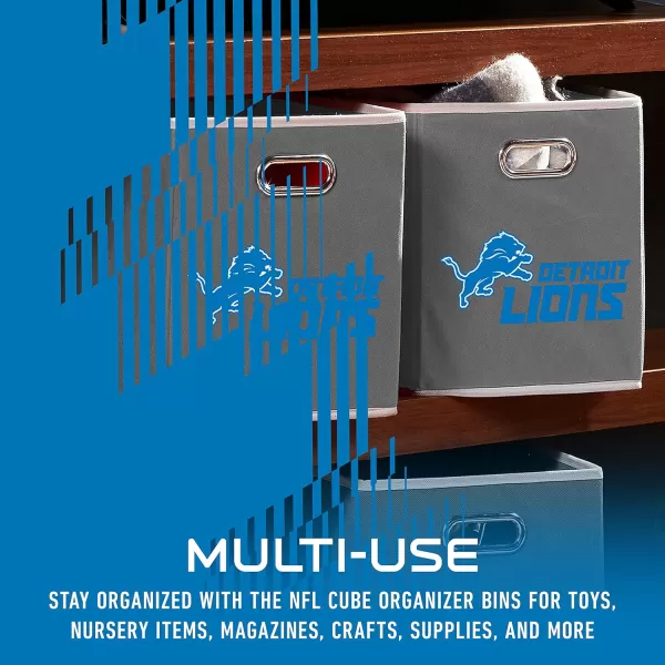 Franklin Sports NFL Storage Bins  Collapsible Cube Container  Storage Basket  NFL Office Bedroom  Living Room Dcor  11quotx11quotDetroit Lions