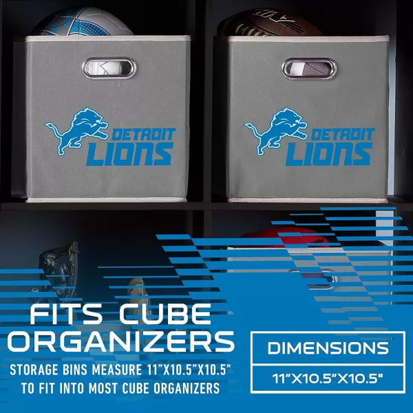 Franklin Sports NFL Storage Bins  Collapsible Cube Container  Storage Basket  NFL Office Bedroom  Living Room Dcor  11quotx11quotDetroit Lions