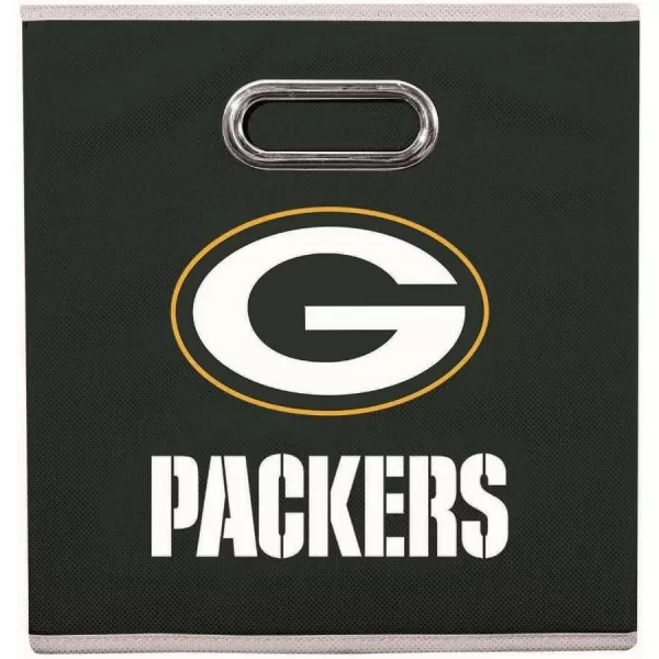 Franklin Sports NFL Storage Bins  Collapsible Cube Container  Storage Basket  NFL Office Bedroom  Living Room Dcor  11quotx11quotGreen Bay Packers