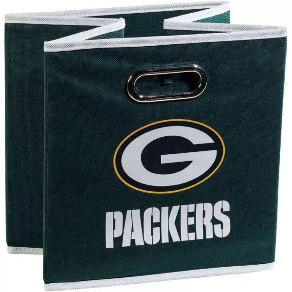Franklin Sports NFL Storage Bins  Collapsible Cube Container  Storage Basket  NFL Office Bedroom  Living Room Dcor  11quotx11quotGreen Bay Packers