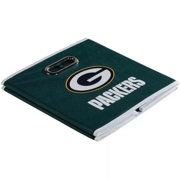 Franklin Sports NFL Storage Bins  Collapsible Cube Container  Storage Basket  NFL Office Bedroom  Living Room Dcor  11quotx11quotGreen Bay Packers