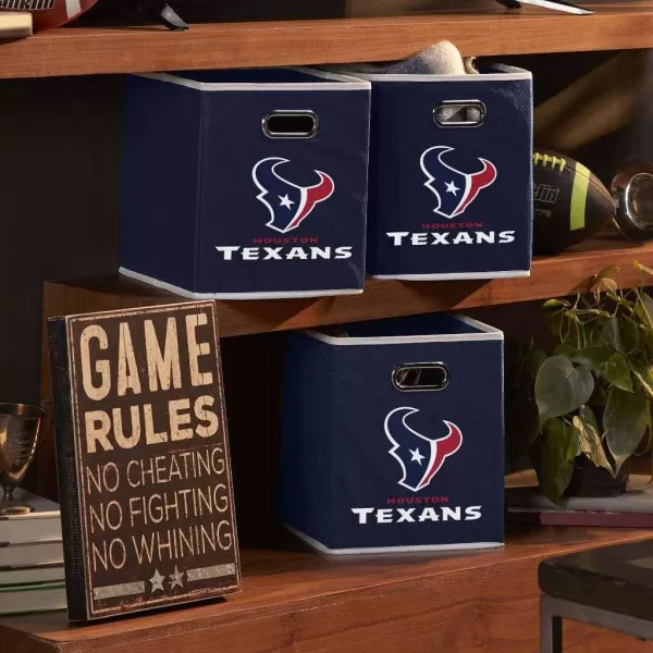 Franklin Sports NFL Storage Bins  Collapsible Cube Container  Storage Basket  NFL Office Bedroom  Living Room Dcor  11quotx11quotHouston Texans