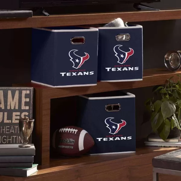 Franklin Sports NFL Storage Bins  Collapsible Cube Container  Storage Basket  NFL Office Bedroom  Living Room Dcor  11quotx11quotHouston Texans