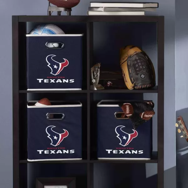 Franklin Sports NFL Storage Bins  Collapsible Cube Container  Storage Basket  NFL Office Bedroom  Living Room Dcor  11quotx11quotHouston Texans