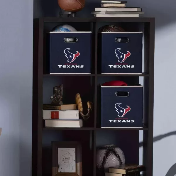 Franklin Sports NFL Storage Bins  Collapsible Cube Container  Storage Basket  NFL Office Bedroom  Living Room Dcor  11quotx11quotHouston Texans