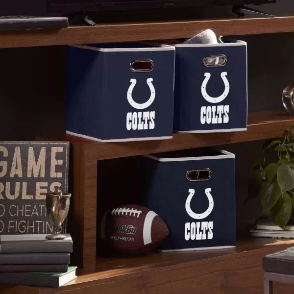 Franklin Sports NFL Storage Bins  Collapsible Cube Container  Storage Basket  NFL Office Bedroom  Living Room Dcor  11quotx11quotIndianapolis Colts
