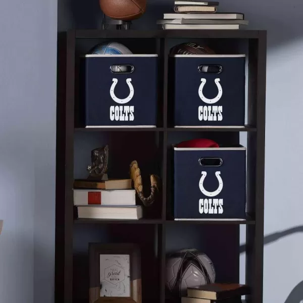 Franklin Sports NFL Storage Bins  Collapsible Cube Container  Storage Basket  NFL Office Bedroom  Living Room Dcor  11quotx11quotIndianapolis Colts
