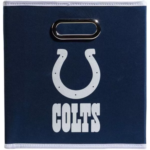 Franklin Sports NFL Storage Bins  Collapsible Cube Container  Storage Basket  NFL Office Bedroom  Living Room Dcor  11quotx11quotIndianapolis Colts