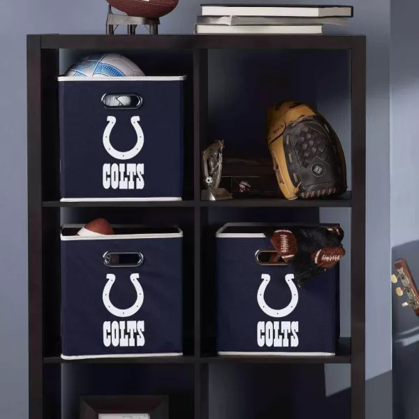 Franklin Sports NFL Storage Bins  Collapsible Cube Container  Storage Basket  NFL Office Bedroom  Living Room Dcor  11quotx11quotIndianapolis Colts