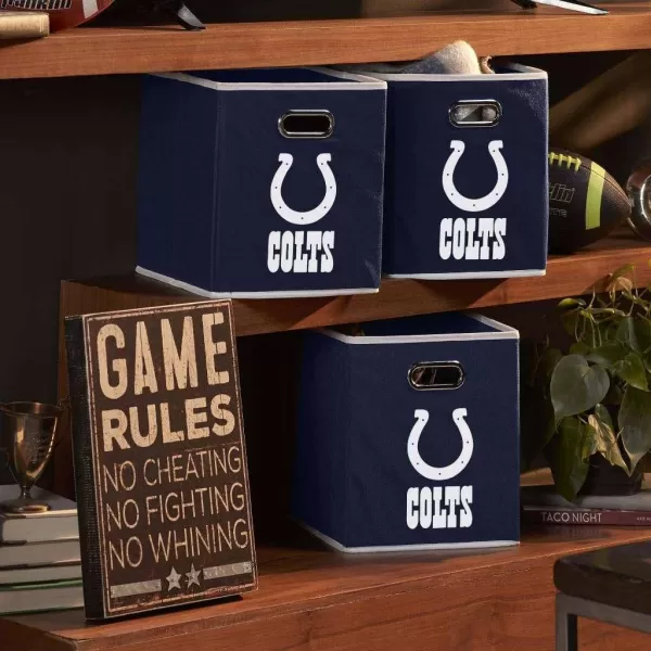 Franklin Sports NFL Storage Bins  Collapsible Cube Container  Storage Basket  NFL Office Bedroom  Living Room Dcor  11quotx11quotIndianapolis Colts
