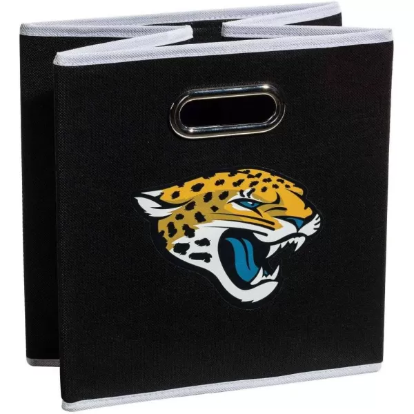 Franklin Sports NFL Storage Bins  Collapsible Cube Container  Storage Basket  NFL Office Bedroom  Living Room Dcor  11quotx11quotJacksonville Jaguars