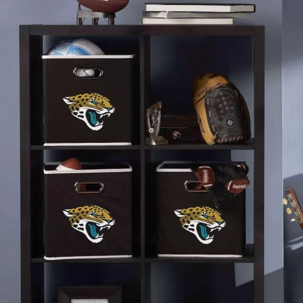Franklin Sports NFL Storage Bins  Collapsible Cube Container  Storage Basket  NFL Office Bedroom  Living Room Dcor  11quotx11quotJacksonville Jaguars