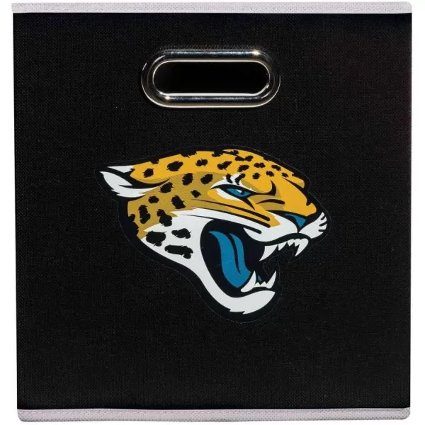 Franklin Sports NFL Storage Bins  Collapsible Cube Container  Storage Basket  NFL Office Bedroom  Living Room Dcor  11quotx11quotJacksonville Jaguars