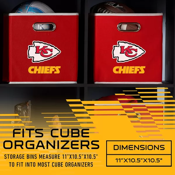 Franklin Sports NFL Storage Bins  Collapsible Cube Container  Storage Basket  NFL Office Bedroom  Living Room Dcor  11quotx11quotKansas City Chiefs