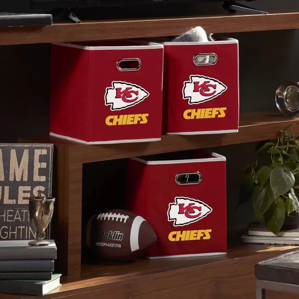 Franklin Sports NFL Storage Bins  Collapsible Cube Container  Storage Basket  NFL Office Bedroom  Living Room Dcor  11quotx11quotKansas City Chiefs