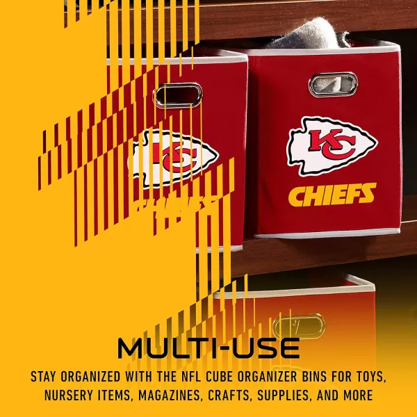 Franklin Sports NFL Storage Bins  Collapsible Cube Container  Storage Basket  NFL Office Bedroom  Living Room Dcor  11quotx11quotKansas City Chiefs