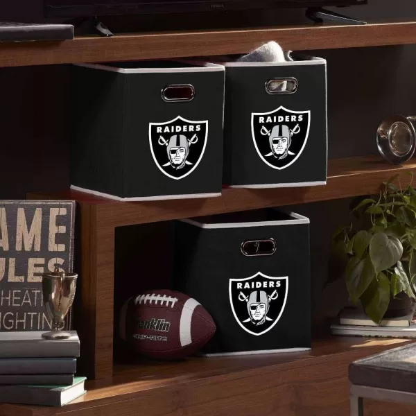 Franklin Sports NFL Storage Bins  Collapsible Cube Container  Storage Basket  NFL Office Bedroom  Living Room Dcor  11quotx11quotLas Vegas Raiders