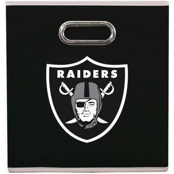 Franklin Sports NFL Storage Bins  Collapsible Cube Container  Storage Basket  NFL Office Bedroom  Living Room Dcor  11quotx11quotLas Vegas Raiders