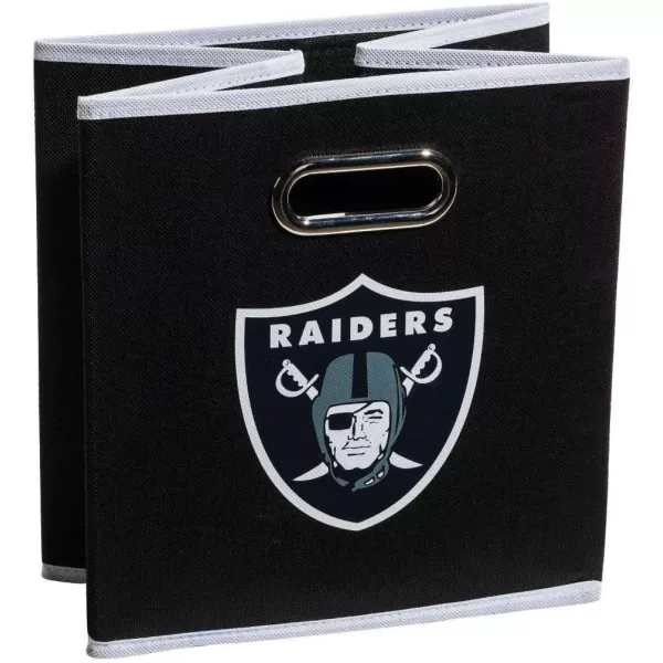 Franklin Sports NFL Storage Bins  Collapsible Cube Container  Storage Basket  NFL Office Bedroom  Living Room Dcor  11quotx11quotLas Vegas Raiders